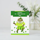 Grappige Ierse Jig Kat Briefkaart (Staand voorkant)
