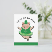 Grappige Ierse jig St. Patrick's Day kaart (Staand voorkant)