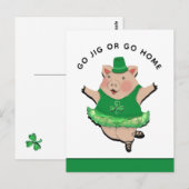 Grappige Ierse jig St. Patrick's Day kaart (Voorkant / Achterkant)