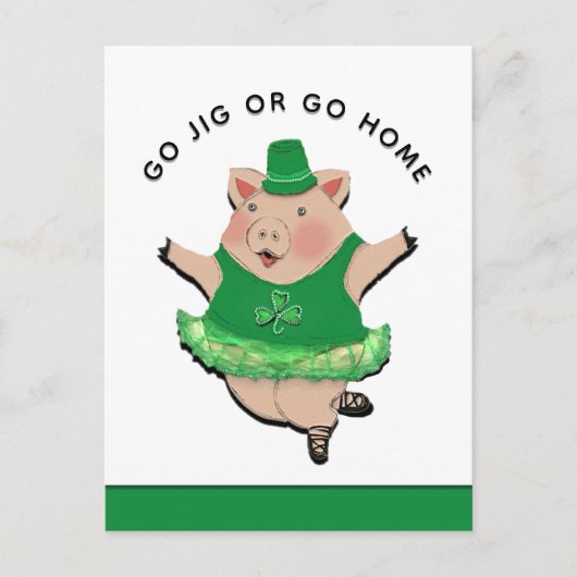 Grappige Ierse jig St. Patrick's Day kaart (Voorkant)