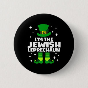 Grappige Ierse Joodse Leprechaun Happy St Patricks Ronde Button 5,7 Cm