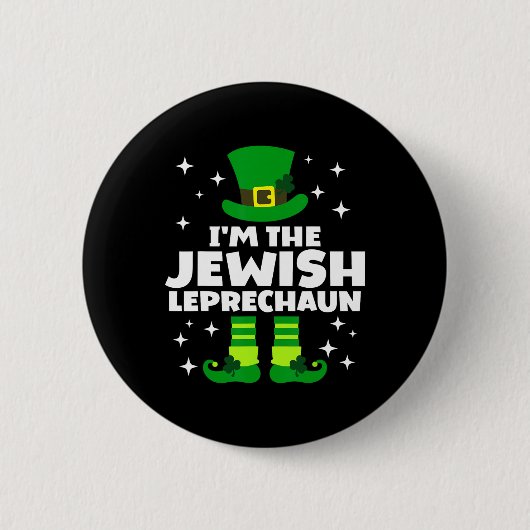 Grappige Ierse Joodse Leprechaun Happy St Patricks Ronde Button 5,7 Cm (Voorkant)