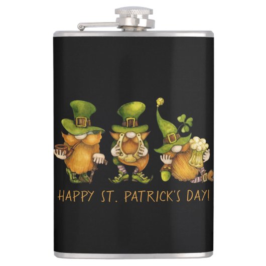 Grappige Ierse kabouters Fijne St. Patrick's Dag Heupfles (Voorkant)