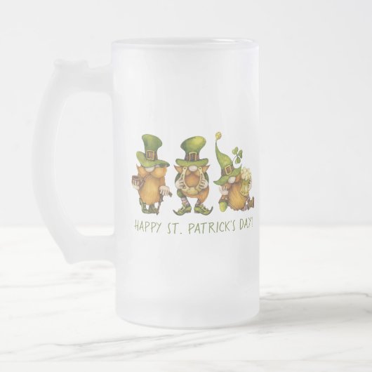 Grappige Ierse kabouters Fijne St. Patrick's Dag Matglas Bierpul (Links)