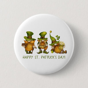 Grappige Ierse kabouters Fijne St. Patrick's Dag Ronde Button 5,7 Cm