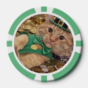 Grappige Ierse Kat Geluks Poker Chip