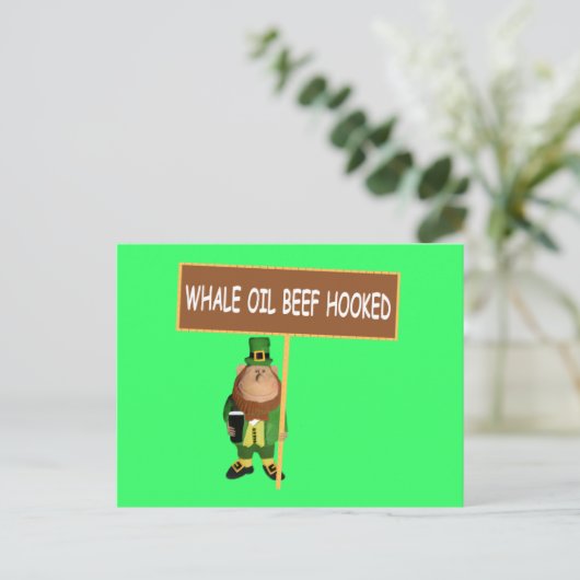 Grappige Ierse Leprechaun Briefkaart (Staand voorkant)