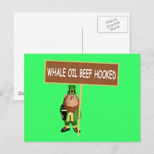 Grappige Ierse Leprechaun Briefkaart (Voorkant / Achterkant)