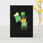 Grappige Ierse Leprechaun tekening Kaart (Gele Bloem)