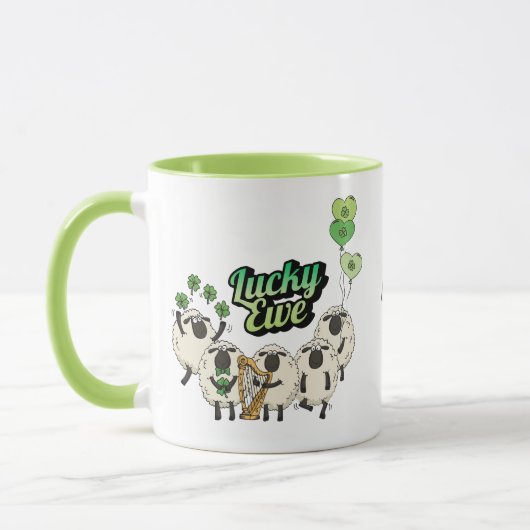 Grappige Ierse Schapen Lucky Mok (Links)