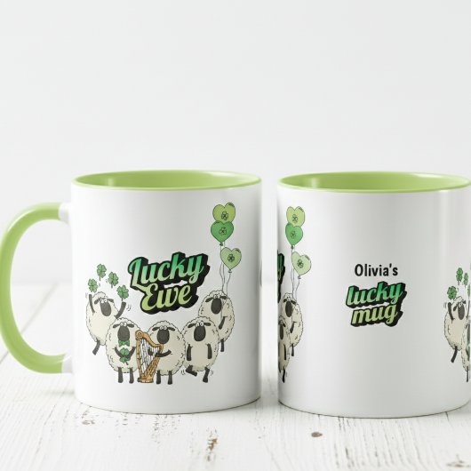 Grappige Ierse Schapen Lucky Mok