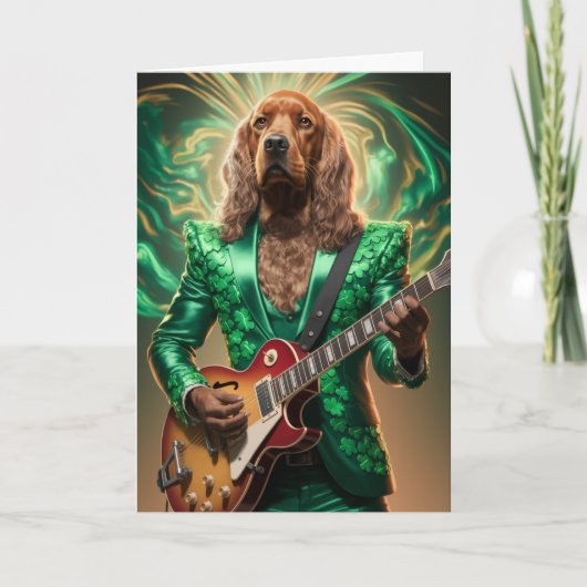 Grappige Ierse Setter Rockster Kaart (Voorkant)