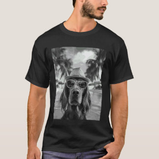 Grappige Ierse Setter Selfie Hond Zomer Vakantie T-shirt