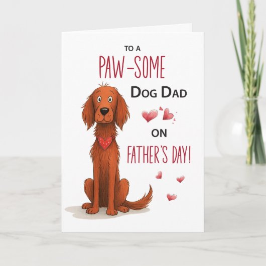 Grappige Ierse Setter Vaderdag van de hond Kaart (Voorkant)