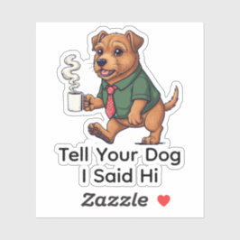 Grappige Ierse Terrier Hond Zakelijke Pak Koffie Sticker