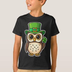 Grappige Ierse uil St. Patrick's Day geluksbrenger T-shirt
