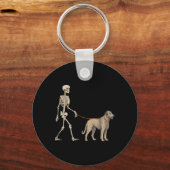 Grappige Ierse Wolfshond Skelet Hond Wandelen Sleutelhanger (Voorkant)