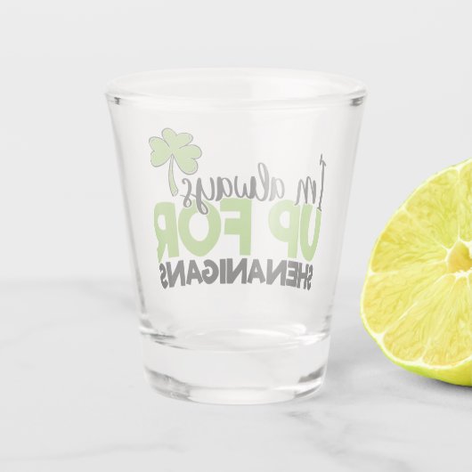 grappige Ierse woordkunst Saint Patrick's Day Shot Glas (Achterkant)