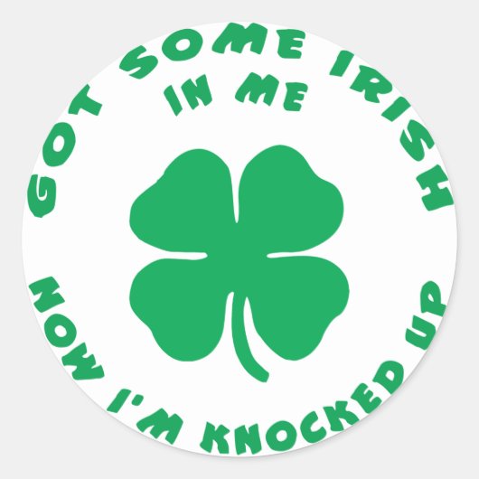 Grappige Ierse zwangere moederschap Ronde Sticker (Voorkant)