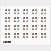Grappige Iguana Cartoon Art 4 Pack Stickers (Vel)