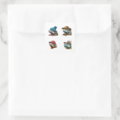 Grappige Iguana Cartoon Art 4 Pack Stickers (Tas)