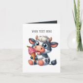 Grappige ijs koe liefhebbers aanpasbaar kaart (Voorkant)