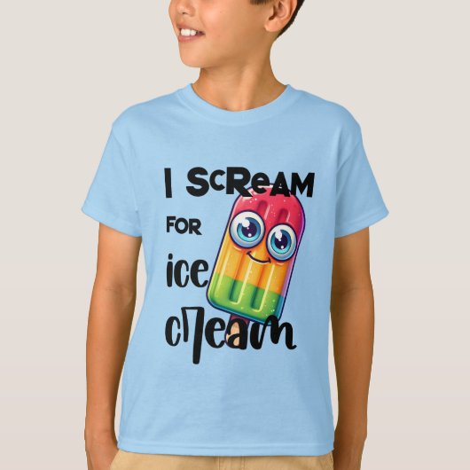 Grappige ijs schreeuwen woord kunst t-shirt (Voorkant)