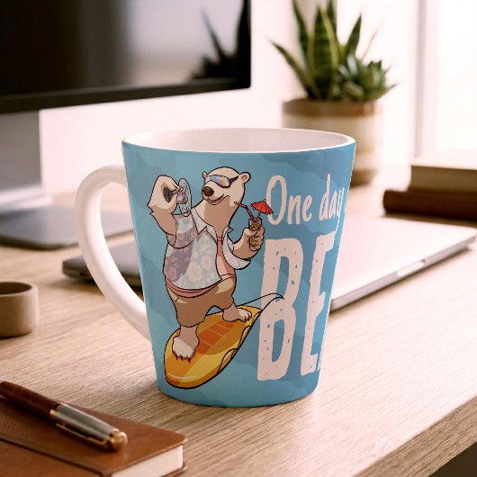 Grappige ijsbeer één dag dichter bij het strand ku latte mok