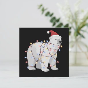 Grappige IJsbeer Kerst Dieren Lichtjes Liefhebber  Feestdagenkaart