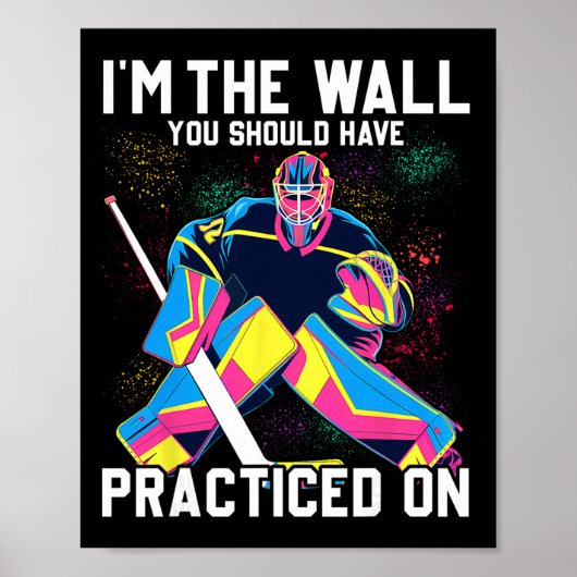 Grappige ijshockey keeper ijshockeyspeler keeper poster (Voorkant)