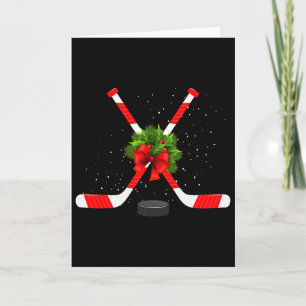 Grappige IJshockey Kerst Sport Op Kerstmis Is Cele Kaart