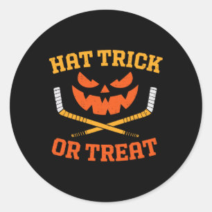Grappige IJshockey Pompoen Halloween Heren Jongens Ronde Sticker
