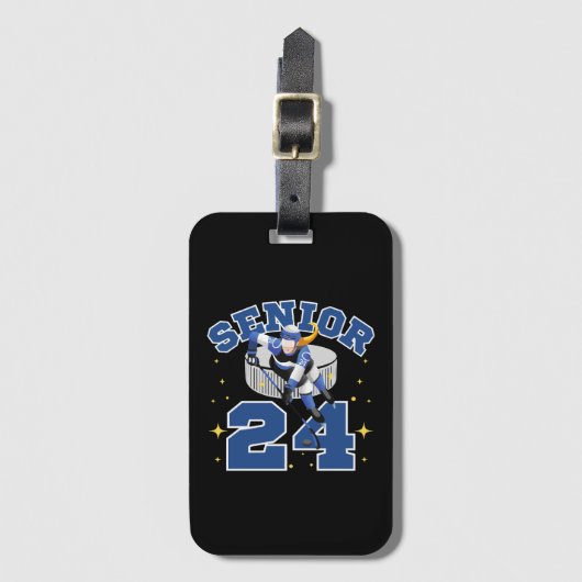 Grappige IJshockey Senior 2024 Bagagelabel (Voorkant (verticaal))