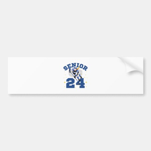 Grappige IJshockey Senior 2024 Bumpersticker (Voorkant)