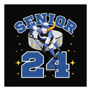 Grappige IJshockey Senior 2024 Foto Afdruk
