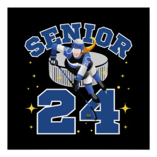 Grappige IJshockey Senior 2024 Perfect Poster