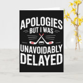 Grappige ijshockey-uitvlucht grap mannen vrouwen kaart (Gele Bloem)