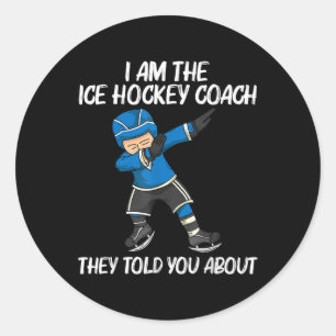 Grappige ijshockey voor mannen vrouwen veld baan N Ronde Sticker