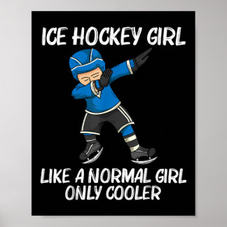 Grappige ijshockey voor meisjes kinderen veld rink poster
