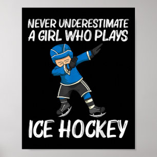 Grappige IJshockey Voor Meisjes Kinderen Veld Rink Poster