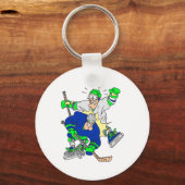 grappige ijshockeybotsingsafbeelding sleutelhanger (Voorkant)