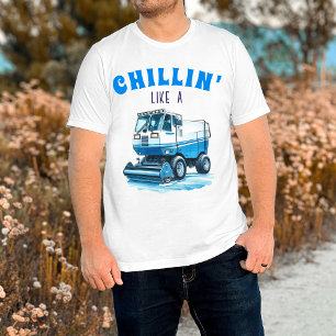 Grappige ijshockeyfan die chilt als een ijsvlakmac t-shirt