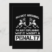 Grappige ijshockeyspeler bespreekt penalty kaart (Voorkant / Achterkant)