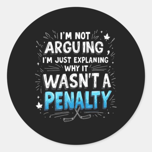 Grappige ijshockeystraf Debyte Ronde Sticker (Voorkant)
