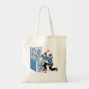 Grappige ijsklimmer vriezer Canvas tas