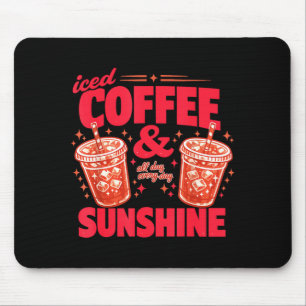 Grappige ijskoude koffie zonneschijn zomer vibes c muismat
