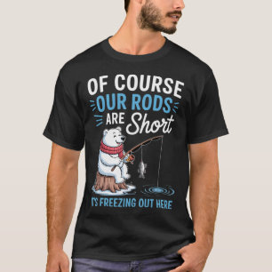 Grappige ijsvissende korte hengels winter ijsvisse t-shirt