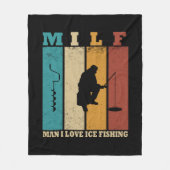 grappige ijsvisserij fleece deken (Voorkant)
