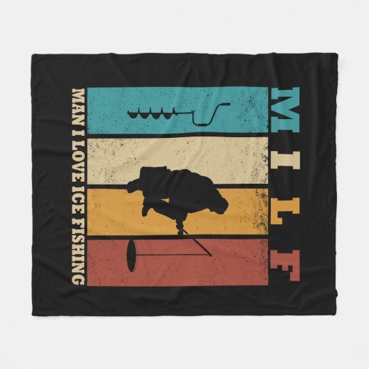 grappige ijsvisserij fleece deken (Voorkant (Horizontaal))