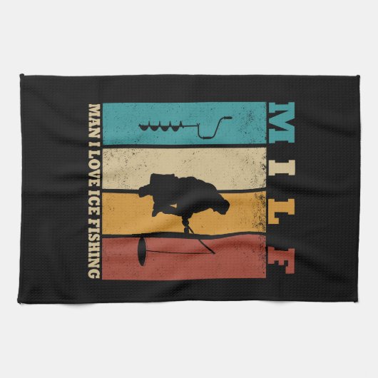 grappige ijsvisserij theedoek (Horizontaal)